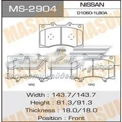 Передні тормозні колодки MS2904 Masuma