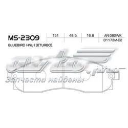 Передні тормозні колодки MS2309 Masuma