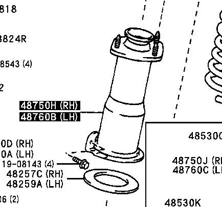 Опора амортизатора заднього 4875051010 Toyota