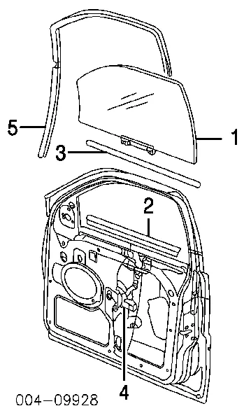 Скло передніх дверей, правою 55360374AG Chrysler