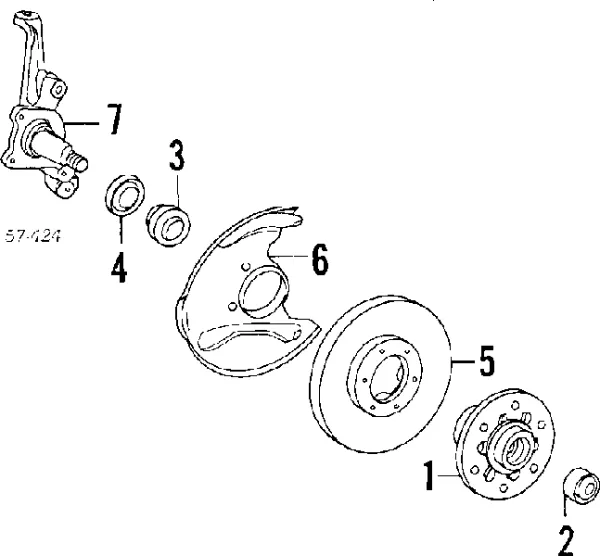 Підшипник маточини передньої, внутрішній MB109564 Chrysler