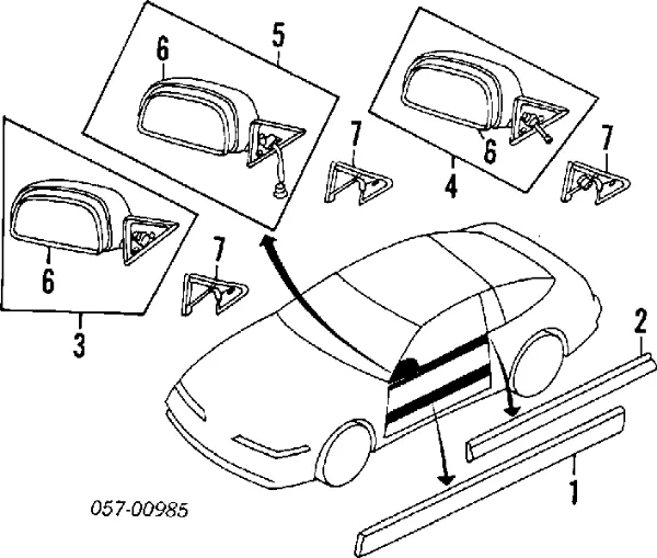 Ліве бокове дзеркало MB821321 Chrysler