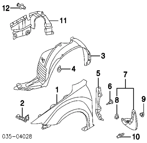 Підкрилок передній правий GK2A56130K Mazda