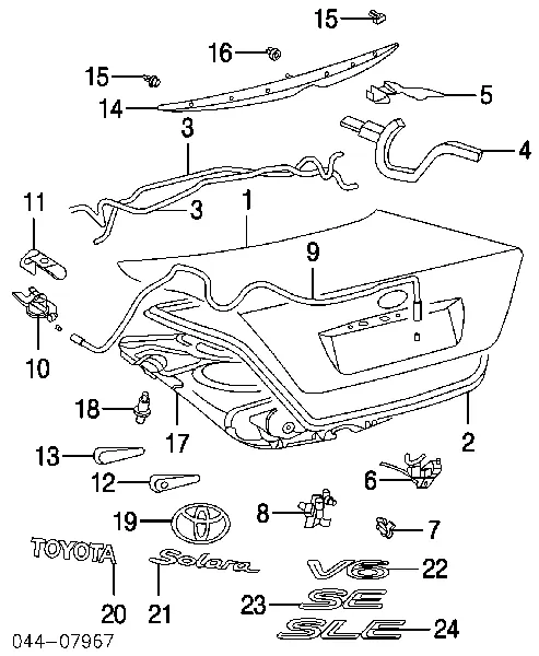 Кришка багажника Toyota Solara V3