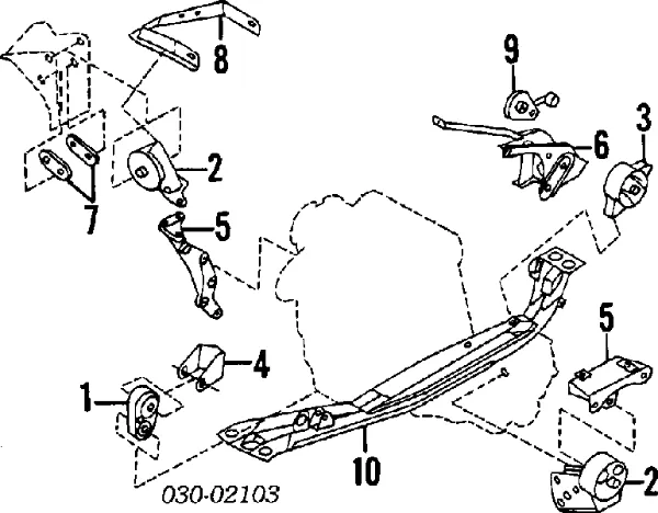 Ліва опора двигуна Nissan Sunny III