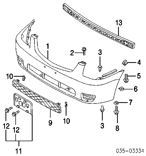 Передній бампер Mazda MPV II