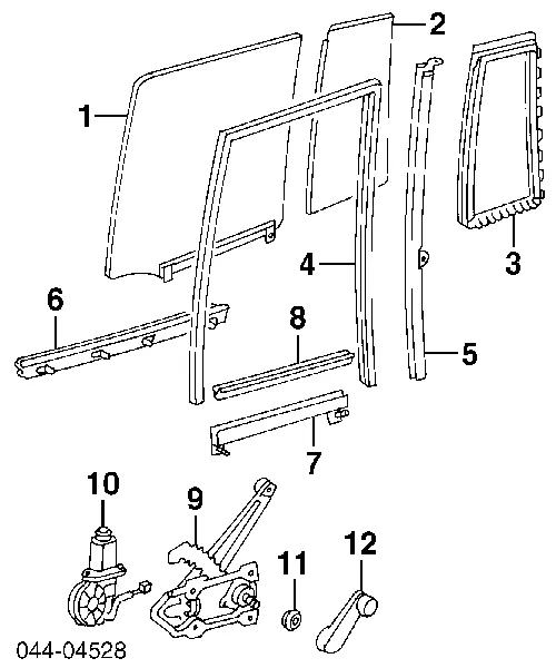 Скло-кватирка двері, задній, правій 6812342020 Toyota