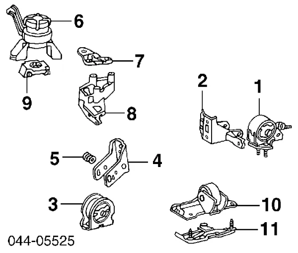 Подушка (опора) двигуна, права 1236274430 Toyota