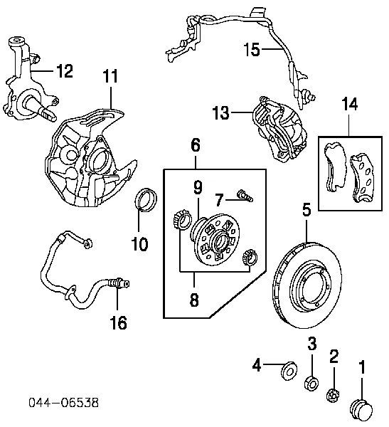 Передні тормозні колодки 0446504040 Toyota