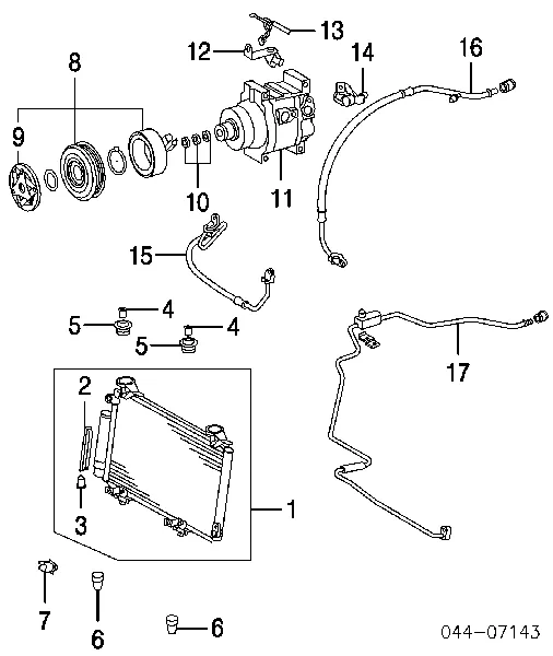 Радіатор кондиціонера 8846052040 Toyota