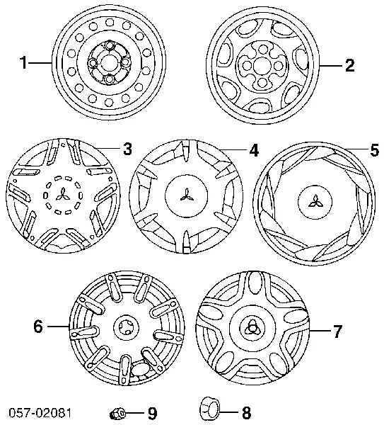 MB057635 Mitsubishi Гайка колеса