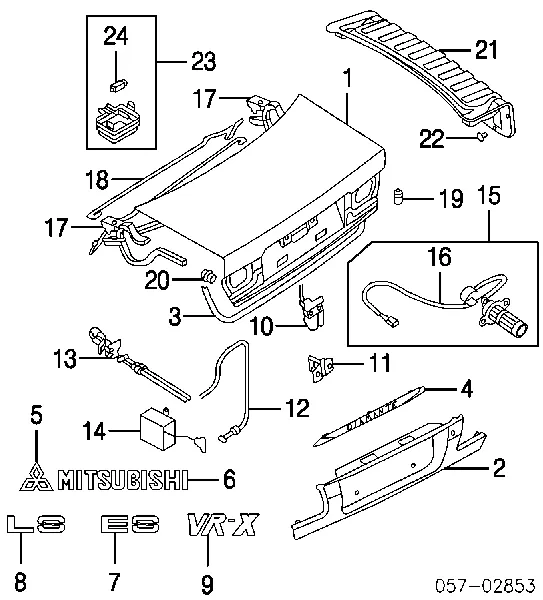 Емблема кришки багажника Mitsubishi ASX GA