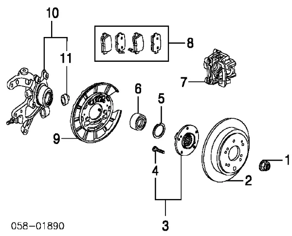  Підшипник задньої ступиці Acura MDX 1