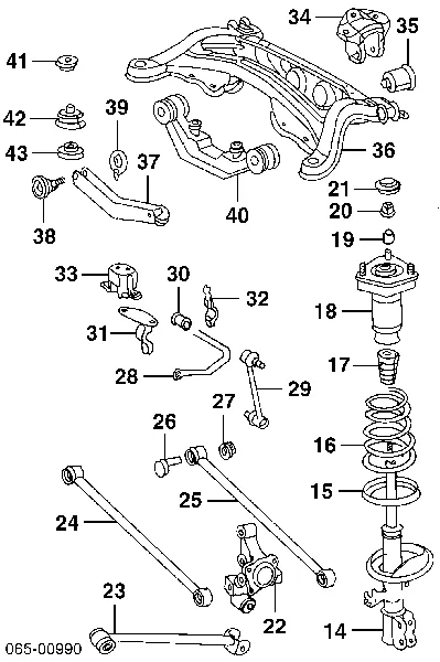 Амортизатор задній, правий 4853049125 Toyota