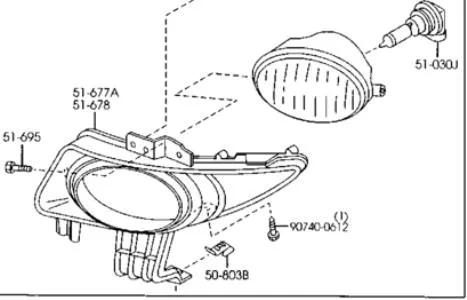 Фара протитуманна, права BN9C51680C Mazda