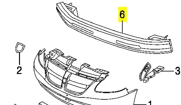 Підсилювач бампера переднього Dodge Caravan NS