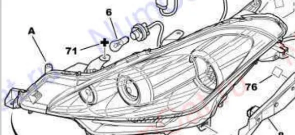 Фара права 6206G8 Peugeot/Citroen