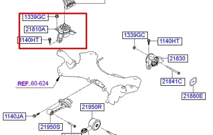 Подушка (опора) двигуна, права INF250867 InA-For