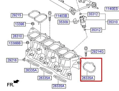 Прокладка впускного колектора 282153CAA0 Hyundai/Kia