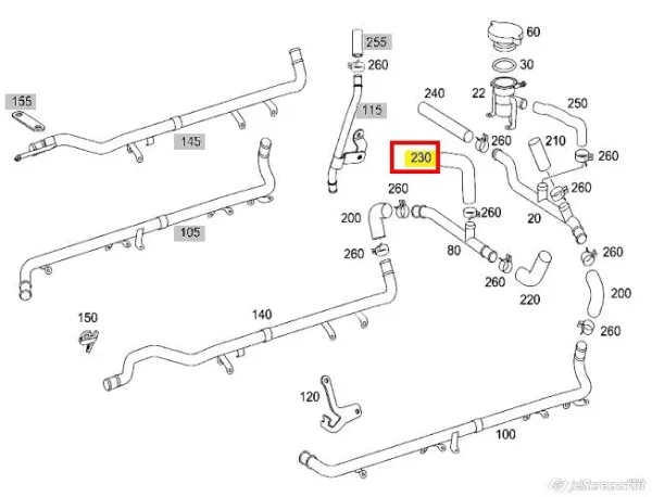 Патрубок вентиляції картера A2750981683 Mercedes