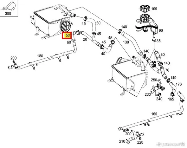 Трубка відводу картерних газів Mercedes A2750981883