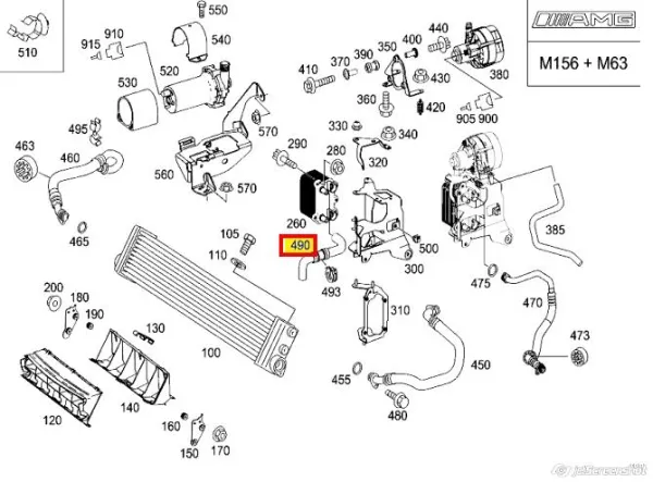 Купити A1645014482 Mercedes Трубопроводи і шланги системи охолодження