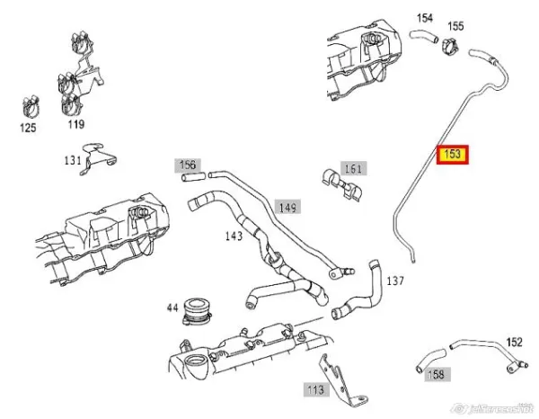 Купити A1130100470 Mercedes Шланг для видалення повітря