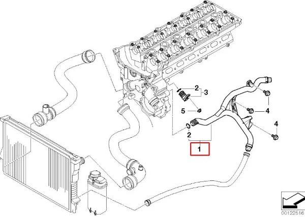Патрубок термостата 11537519710 BMW