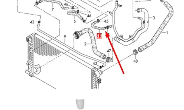Патрубок термостата Y10913 YTT