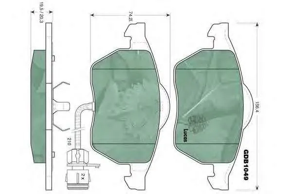 Передні тормозні колодки GDB1049 Lucas