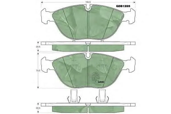 Передні тормозні колодки GDB1285 Lucas