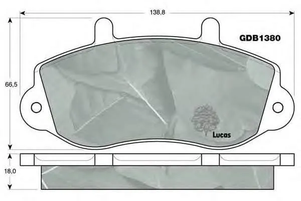 Передні тормозні колодки GDB1380 Lucas