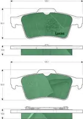 Задні гальмівні колодки GDB1469 Lucas
