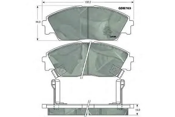 Передні тормозні колодки GDB763 Lucas