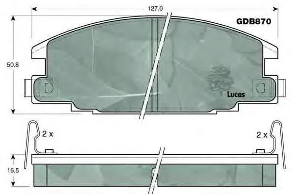 Передні тормозні колодки GDB870 Lucas
