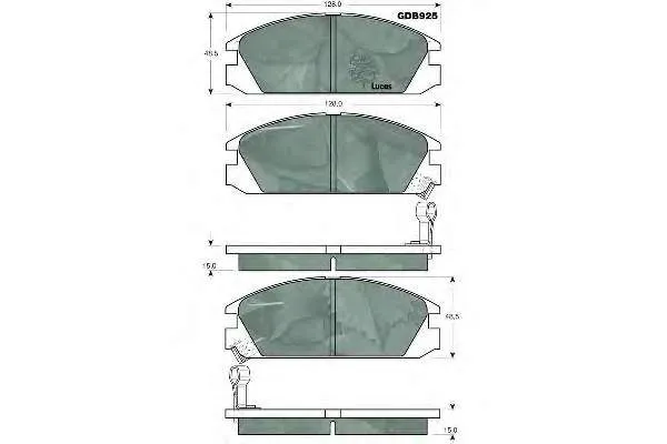 Передні тормозні колодки GDB925 Lucas