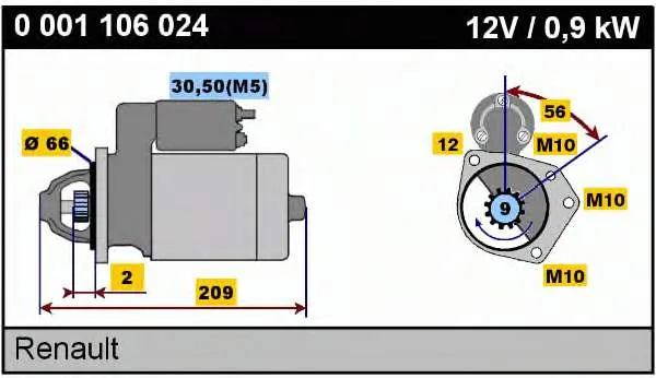 Стартер 0001106024 Bosch