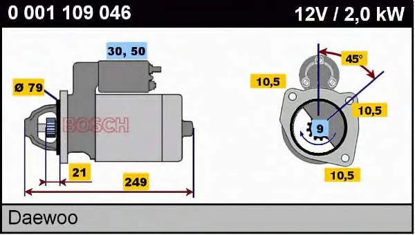 Стартер 0001109046 Bosch