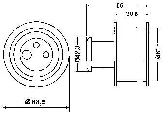 Ролик натягувача ременя ГРМ VKM12150 SKF