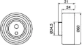 Ролик натягувача ременя ГРМ SKF VKM72100
