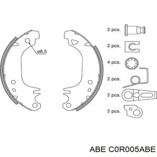 Колодки гальмові задні, барабанні C0R005ABE ABE