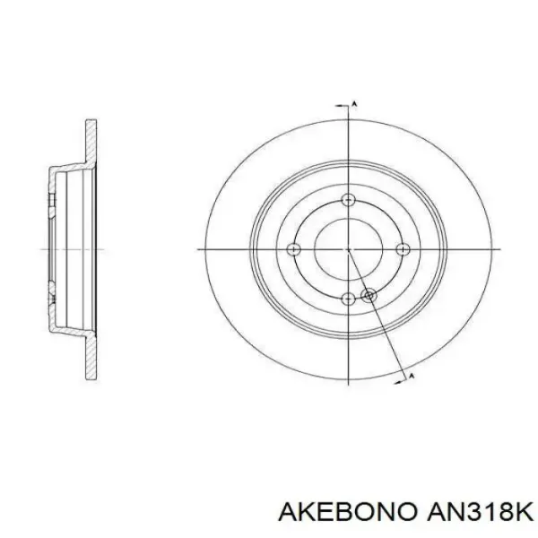 Передні тормозні колодки AN318K Akebono