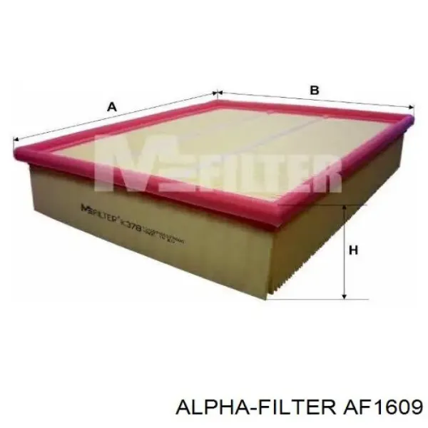 Повітряний фільтр AF1609 Alpha Filter