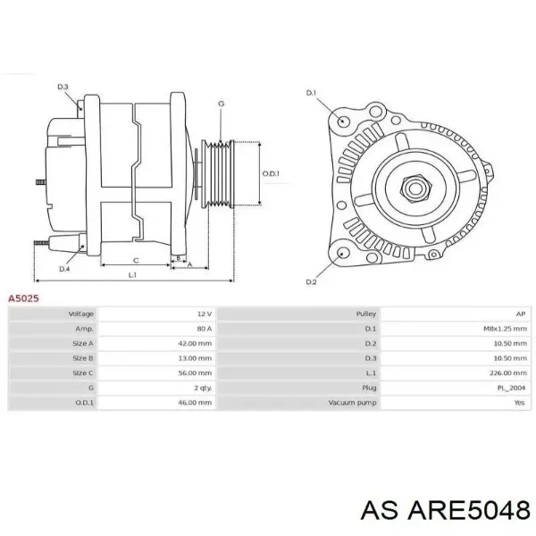 Реле генератора ARE5048 AS/Auto Storm