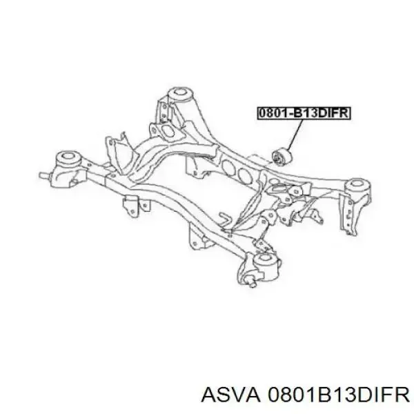Сайлентблок задньої балки 0801B13DIFR Asva