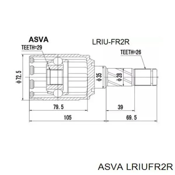 ШРКШ внутрішній, задній LRIUFR2R Asva