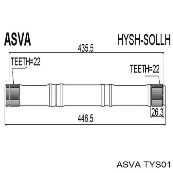 Ліва піввісь TYS01 Asva