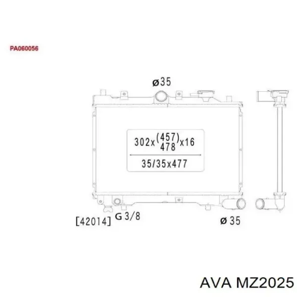 Радіатор PN1615200 Mazda