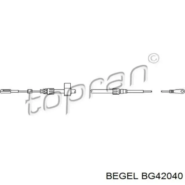 Трос ручного гальма передній BG42040 Begel