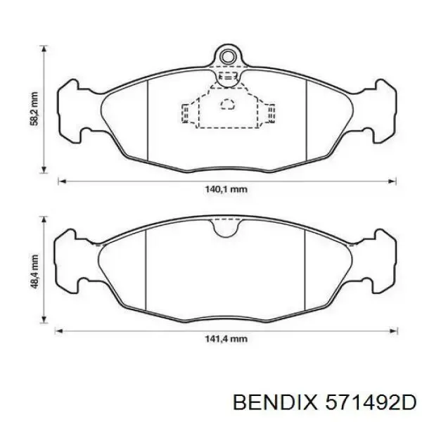 Передні тормозні колодки 571492D Jurid/Bendix